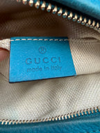 Gucci Soho Disco Bag in Blue Pebbled Suede Leather