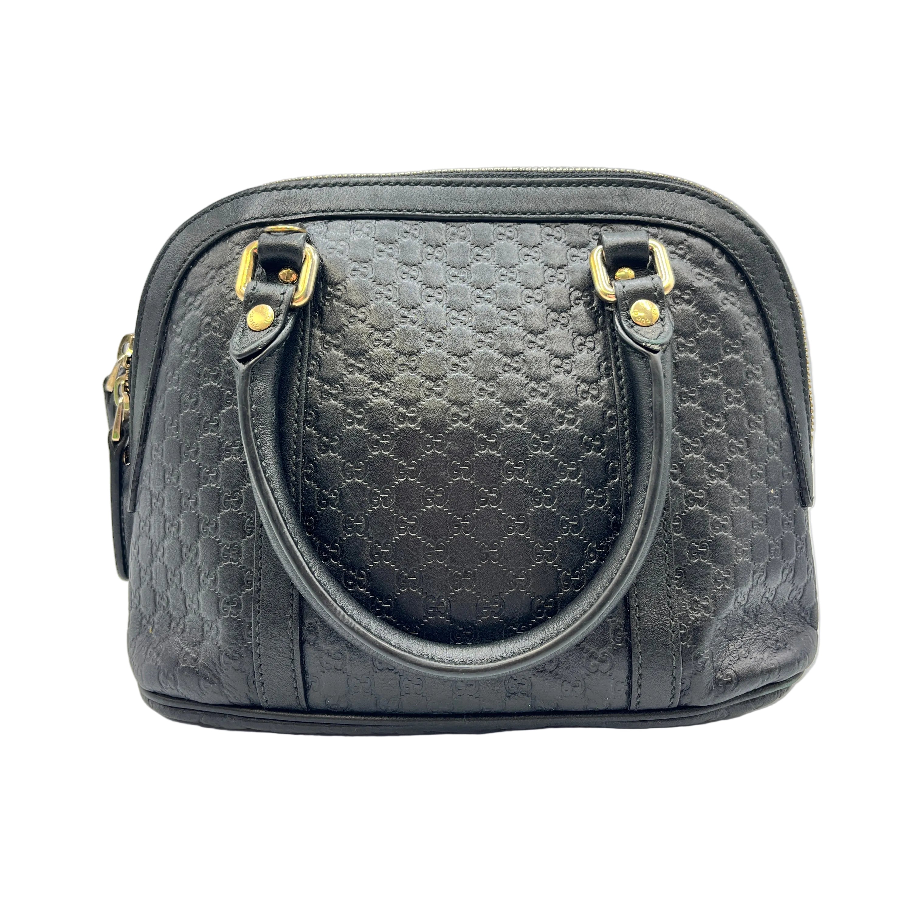 Gucci Guccissima Black Leather Dome Bag