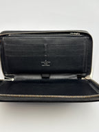 Pre-owned Louis Vuitton Black Epi Leather Brazza Long Wallet