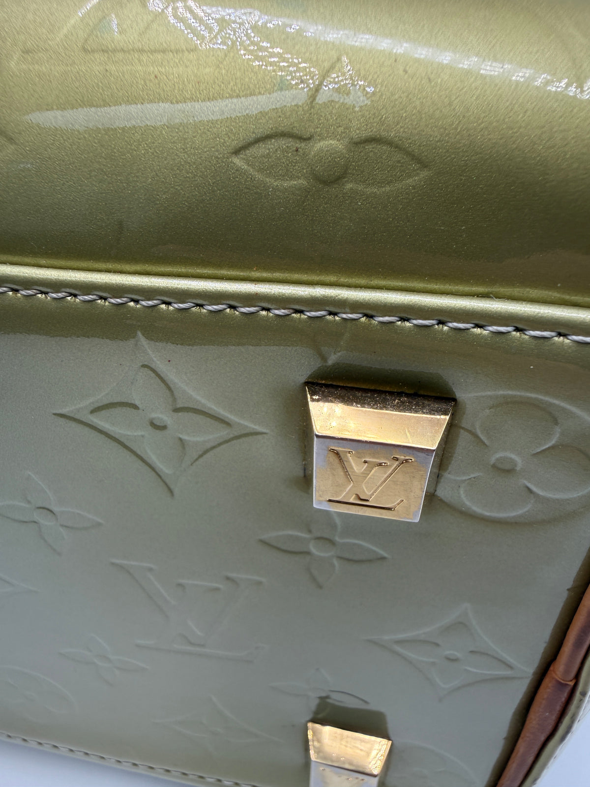 Louis Vuitton Monogram Vernis Soufflot / Tompkins Square Satchel in Bronze