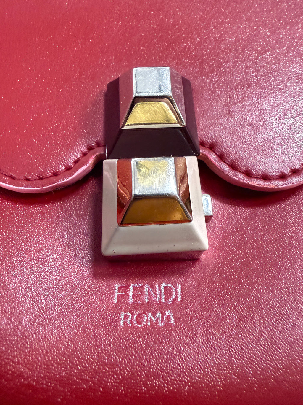 Fendi Small Kan I Bag in Red Leather Shoulder Bag