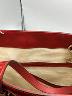 Gucci Red Guccissima Patent Leather Tote Bag