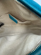 Gucci Soho Disco Bag in Blue Pebbled Suede Leather