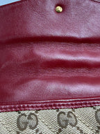 Gucci GG Marmont Small Shoulder Bag in Original GG Canvas with Red Leather Trim