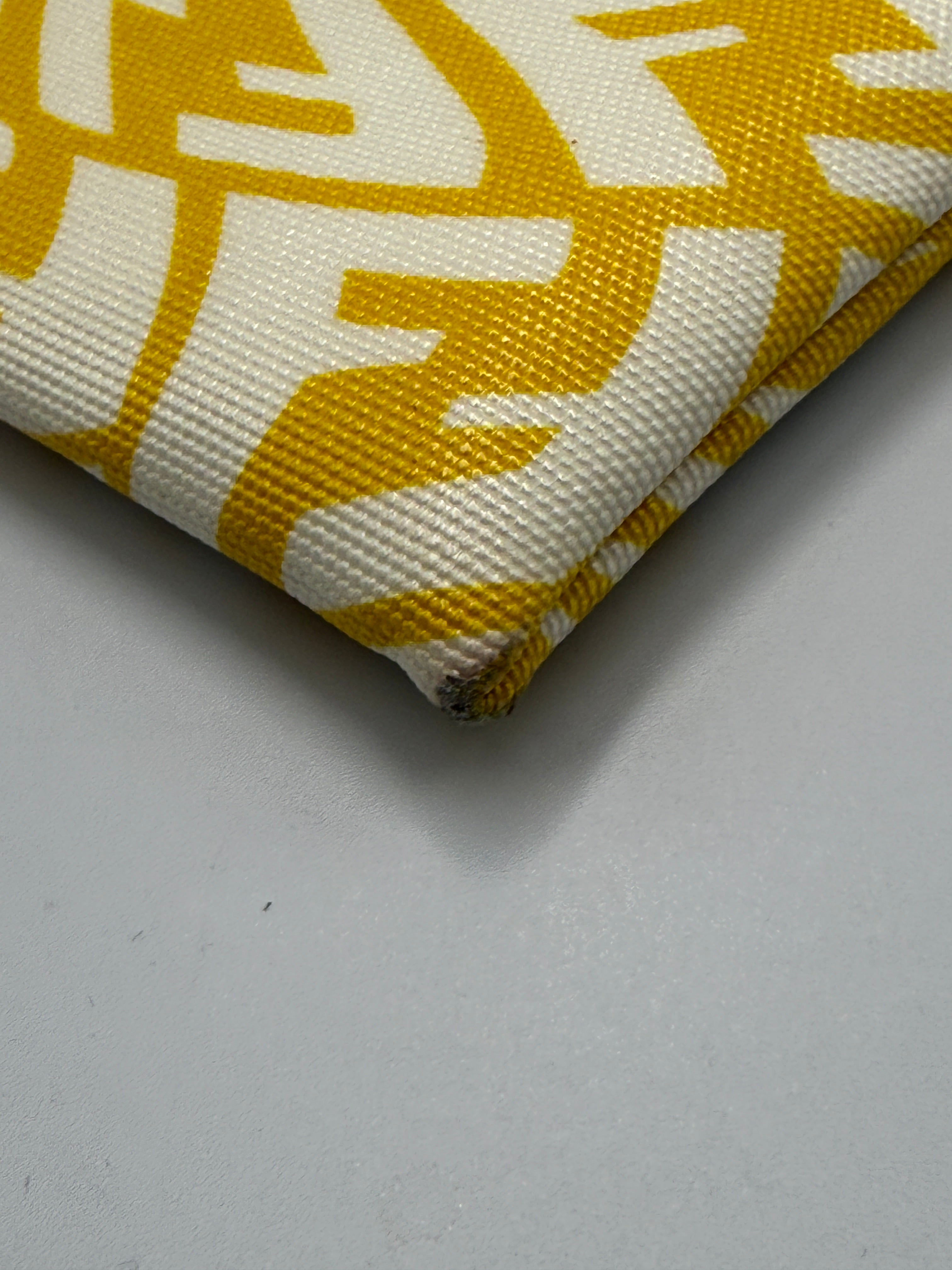 Pre-owned Fendi Yellow & White Vertigo Canvas Pouch