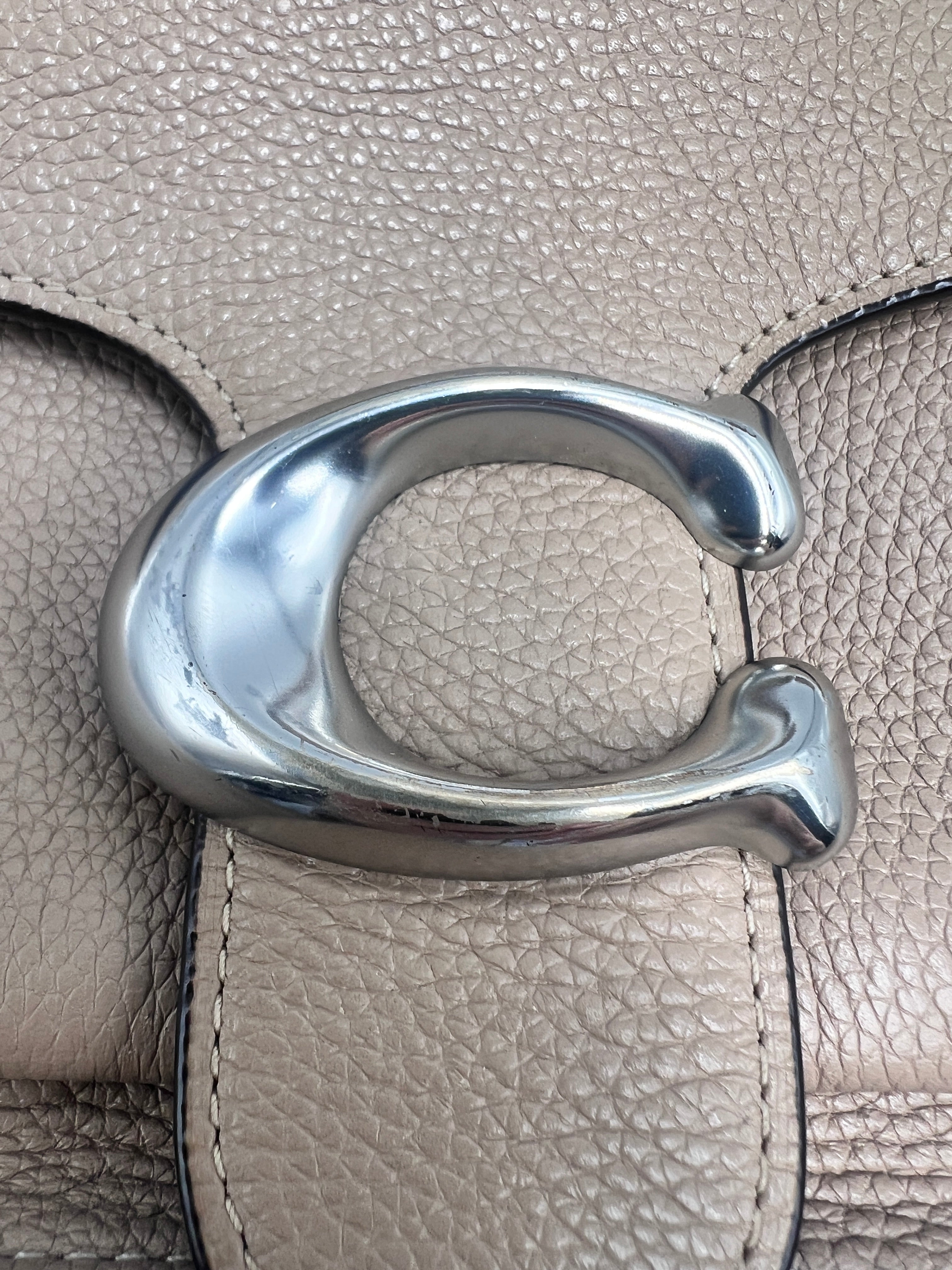 Coach Tabby Shoulder Bag 26 in Polished Pebble Leather in Taupe