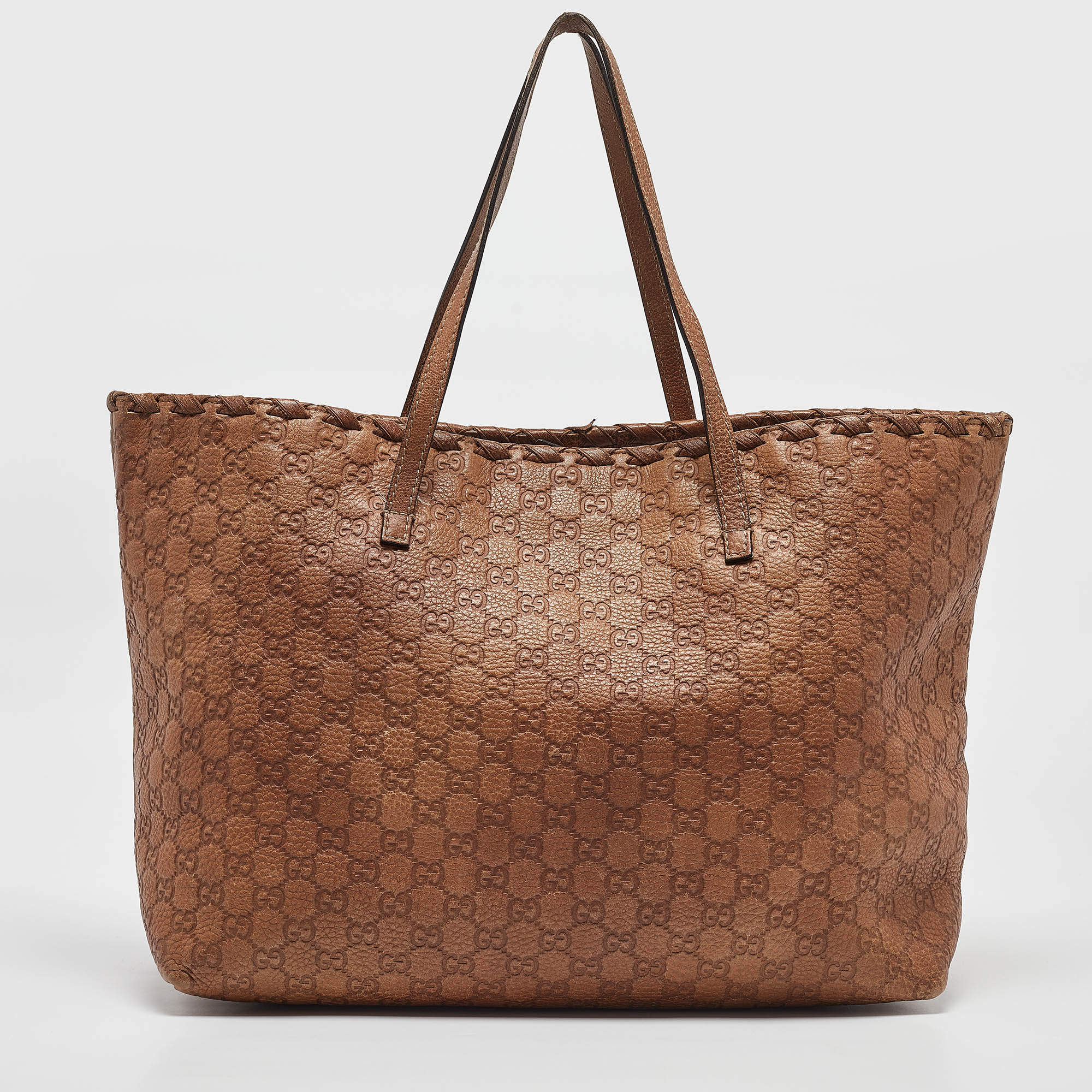 Gucci Bamboo Tassel Tote in Medium Brown Guccissima Leather