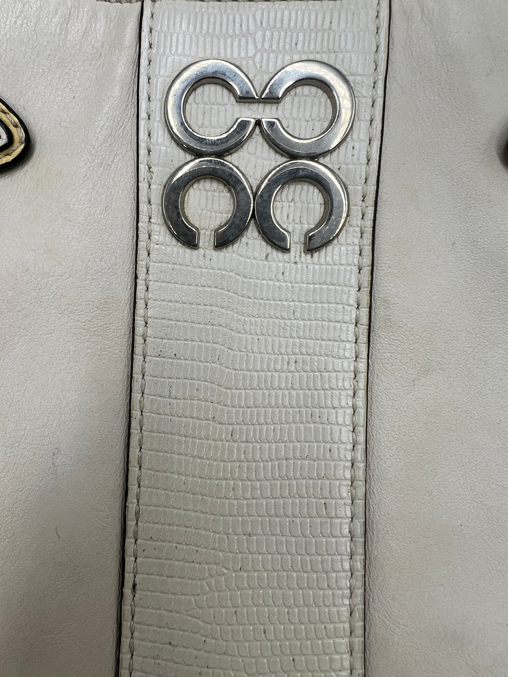 Coach Vintage Madison Small Lizard-Embossed Stripe Leather Bag