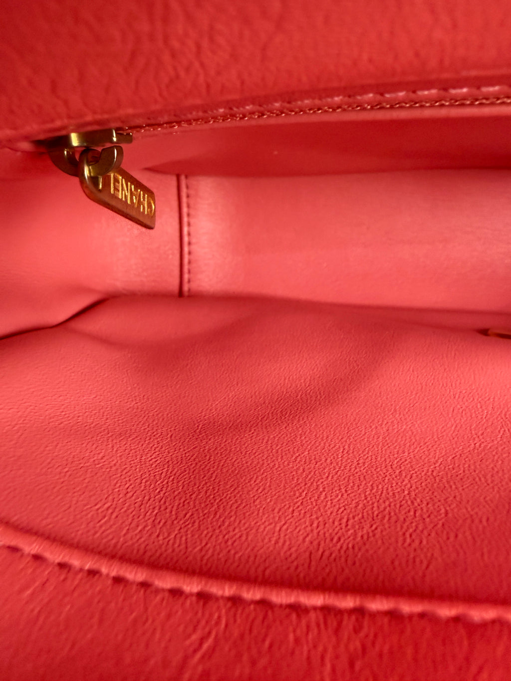 Chanel Small Flap Bag in Coral Pink Lambskin Leather