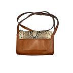Chloé Small Faye Suede & Python-Effect Shoulder Bag Moka Brown