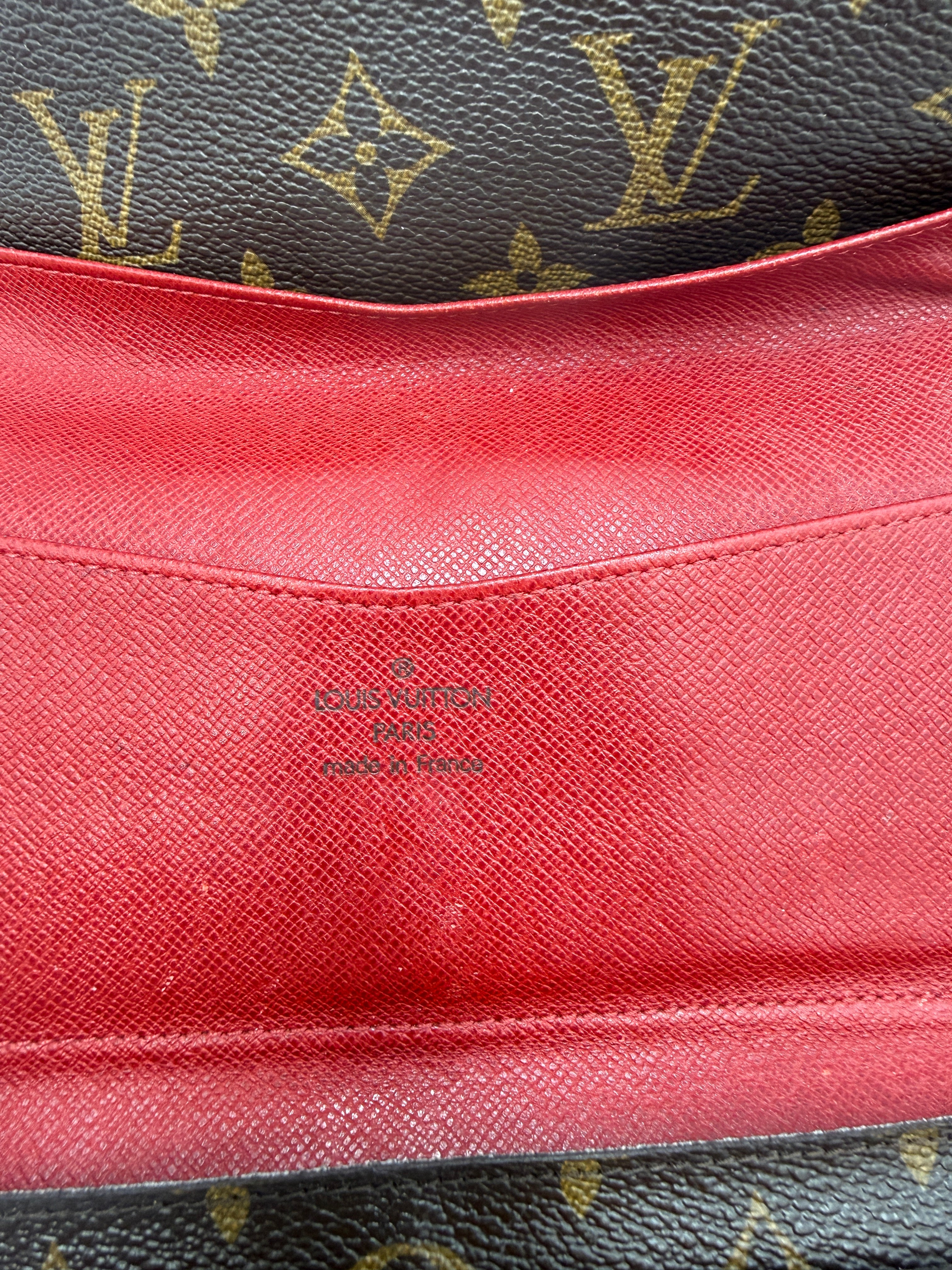 Louis Vuitton Josephine Wallet Monogram Canvas – Red Leather Interior