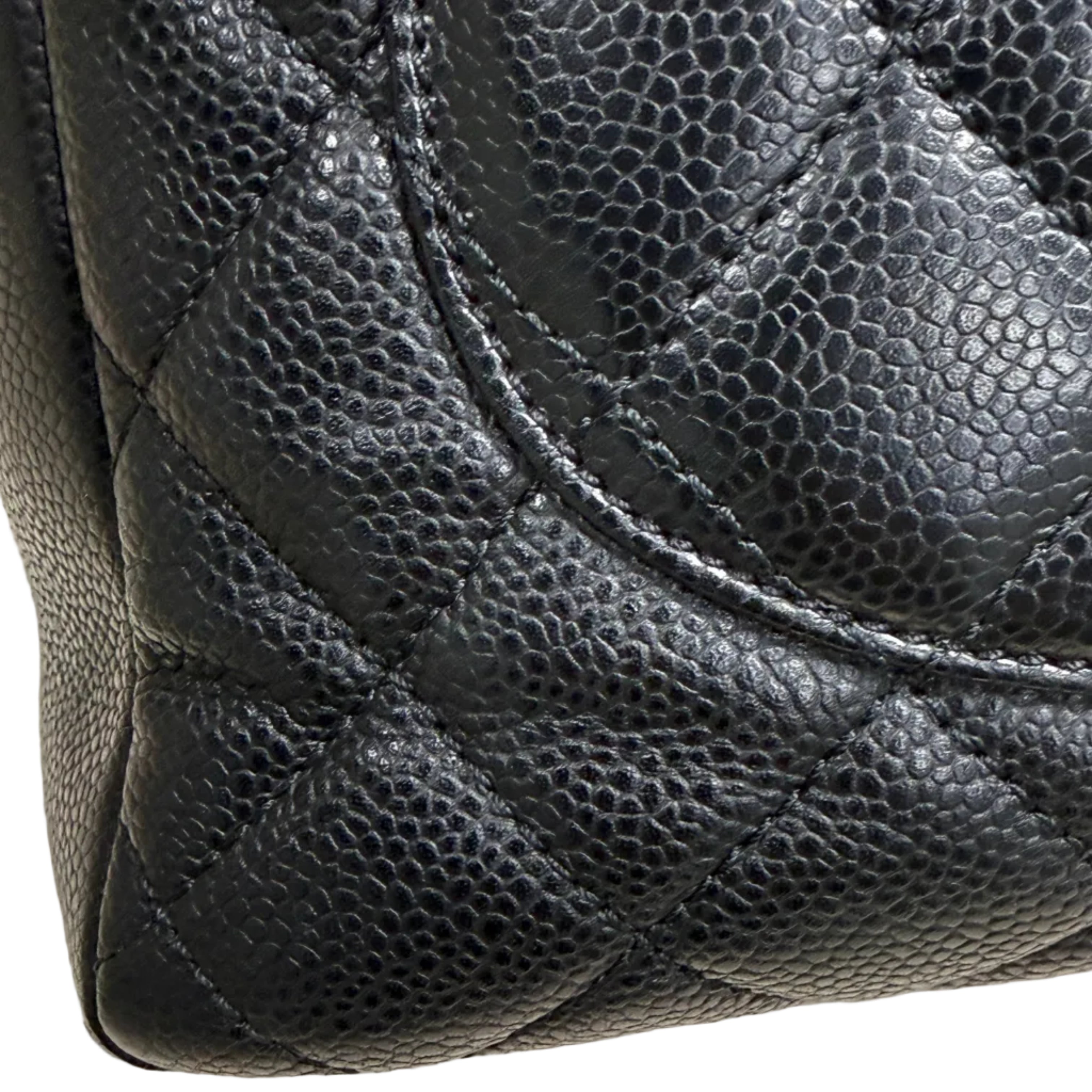 Chanel Grand Shopping Tote (GST) in Black Caviar Leather with Gold Hardware