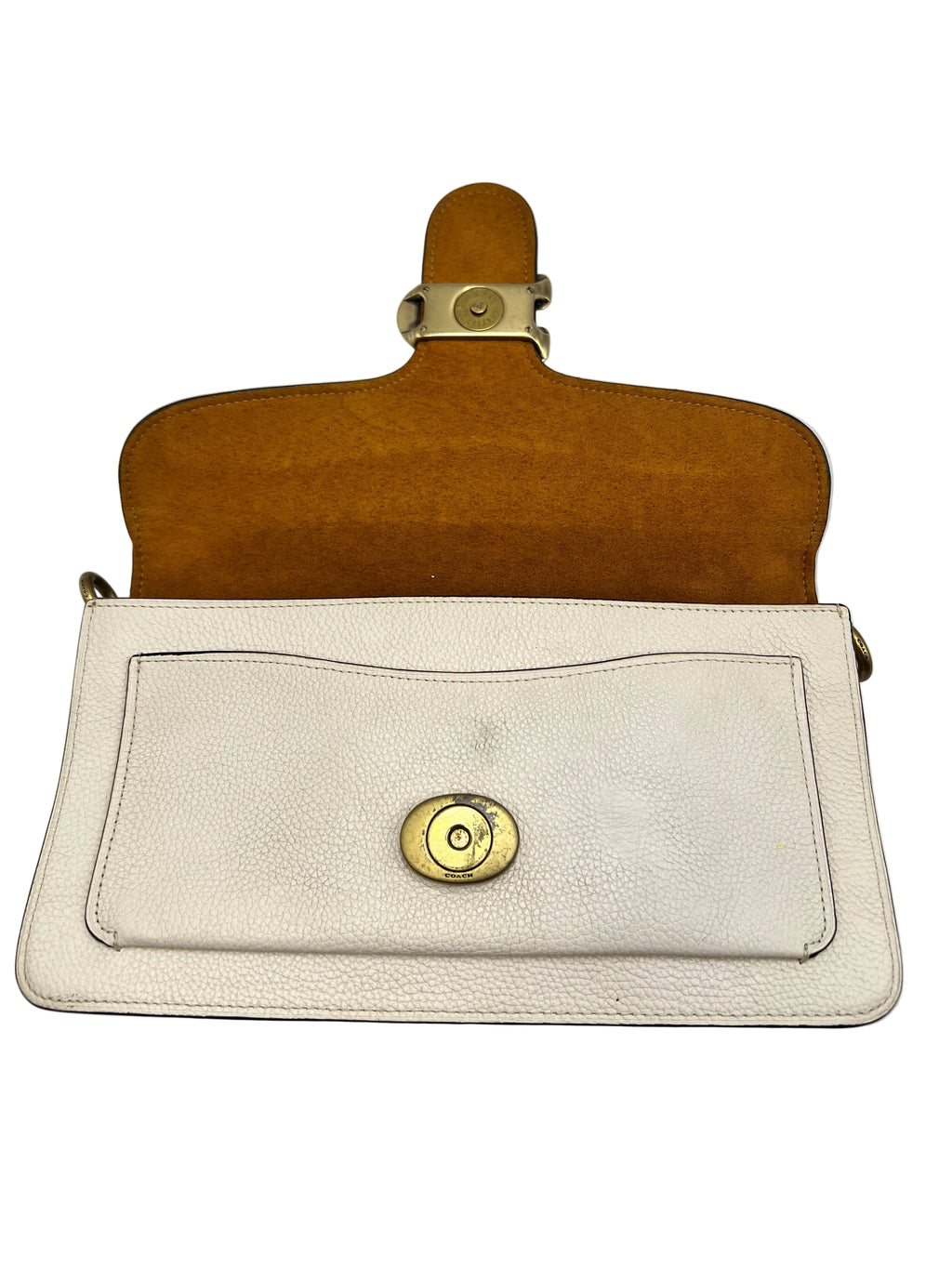 Coach Tabby Shoulder Bag 26 in Chalk Polished Pebble Leather