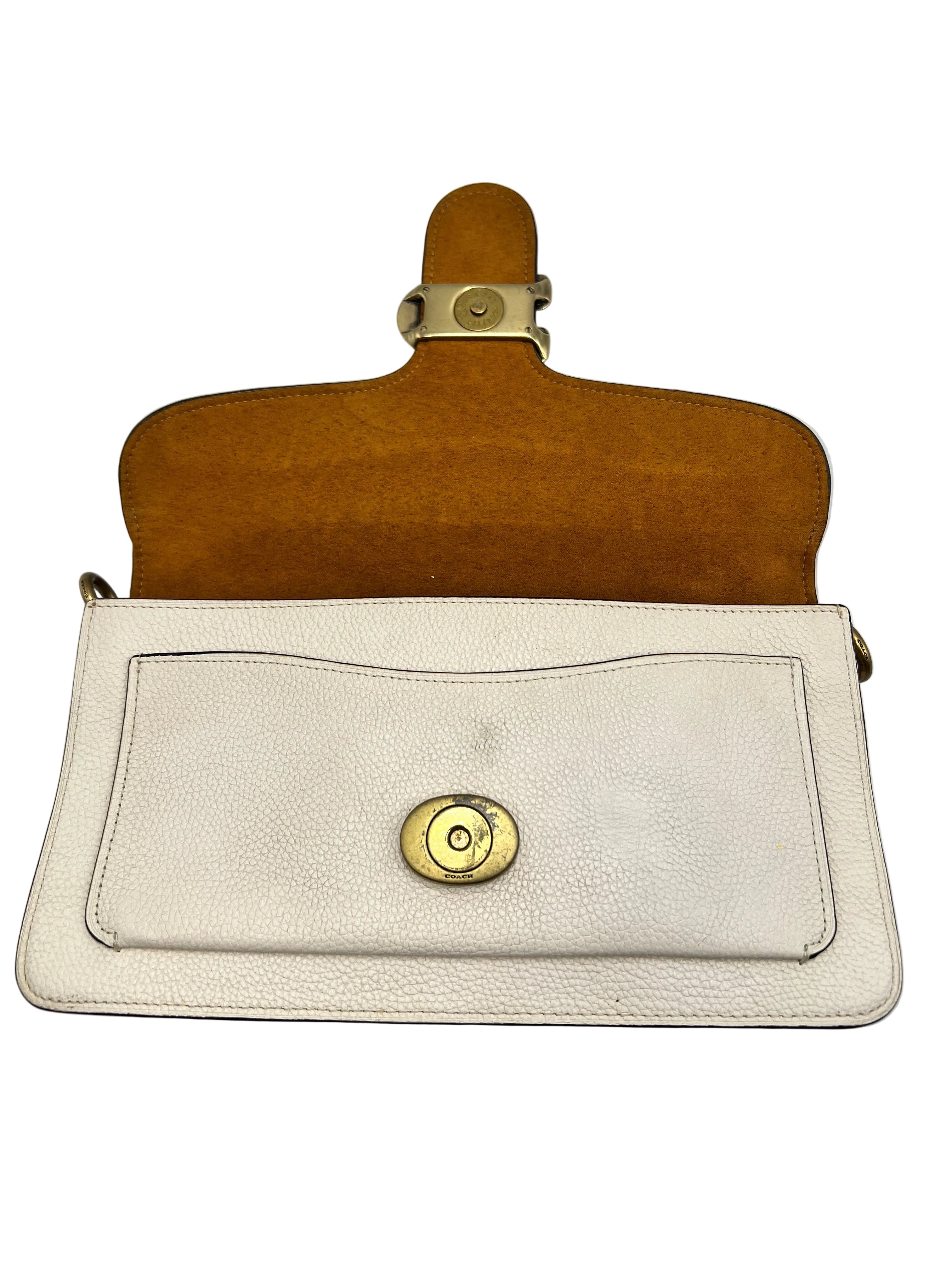 Coach Tabby Shoulder Bag 26 in Chalk Polished Pebble Leather