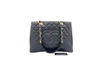 Chanel Black Caviar Leather Grand Shopping Tote-Pre-owned