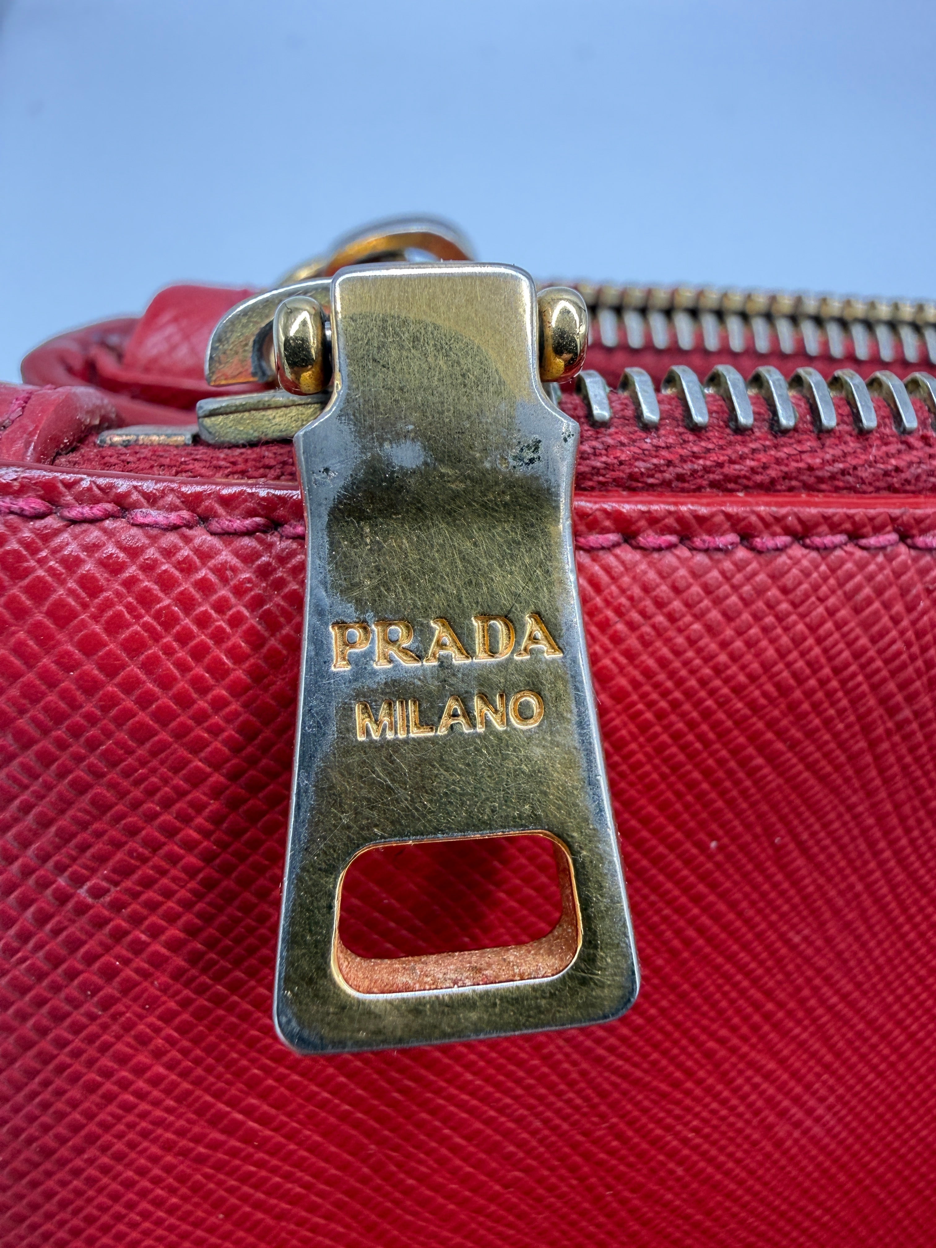 Prada Saffiano Lux Galleria Tote Bag - Red Leather (Pre-owned)