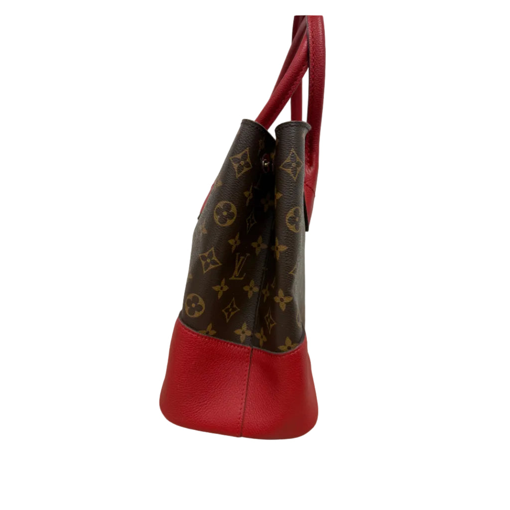 Louis Vuitton Flandrin Bag in Monogram Canvas and Red Calfskin