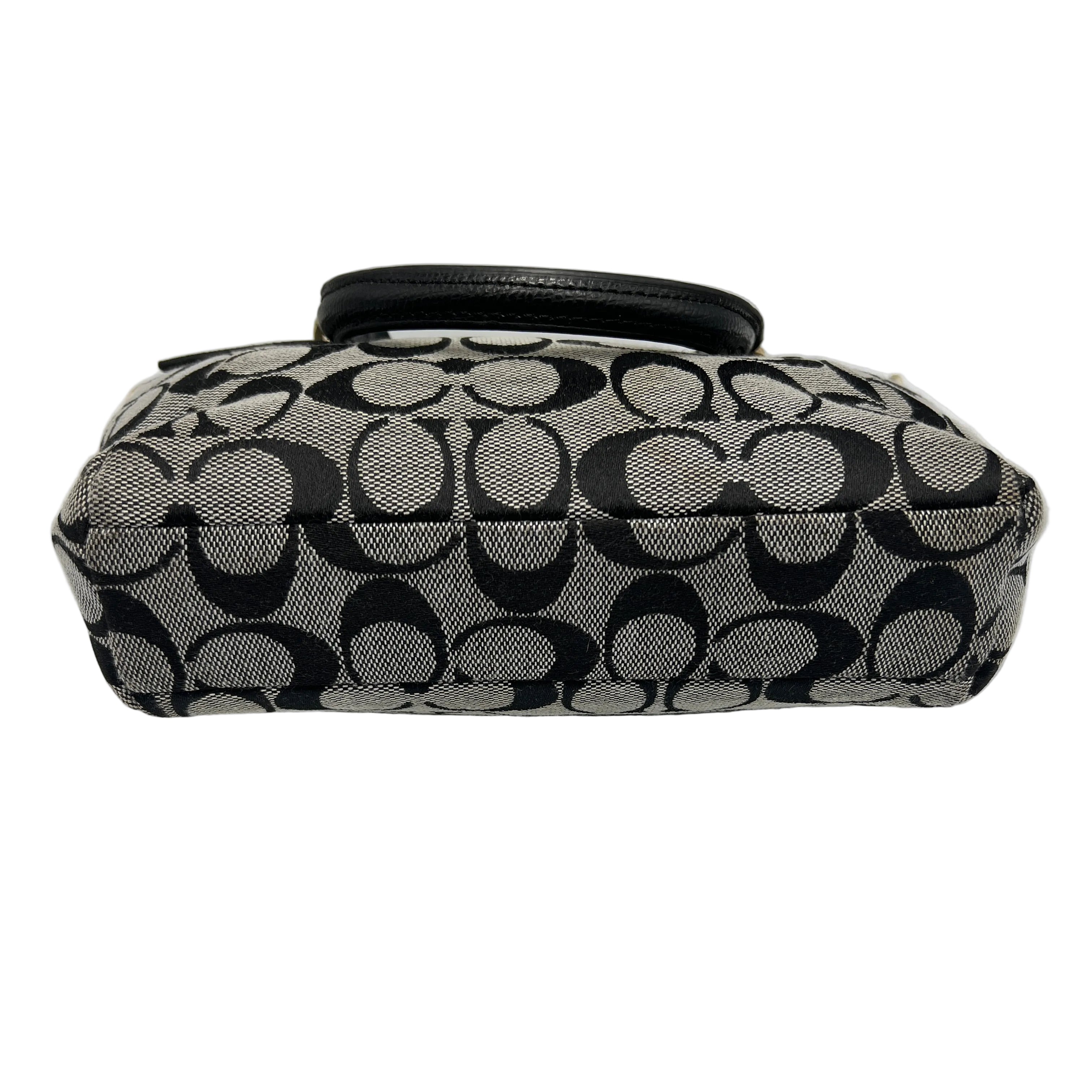 Coach Mini Kelsey Signature Canvas Black/Smoke Satchel