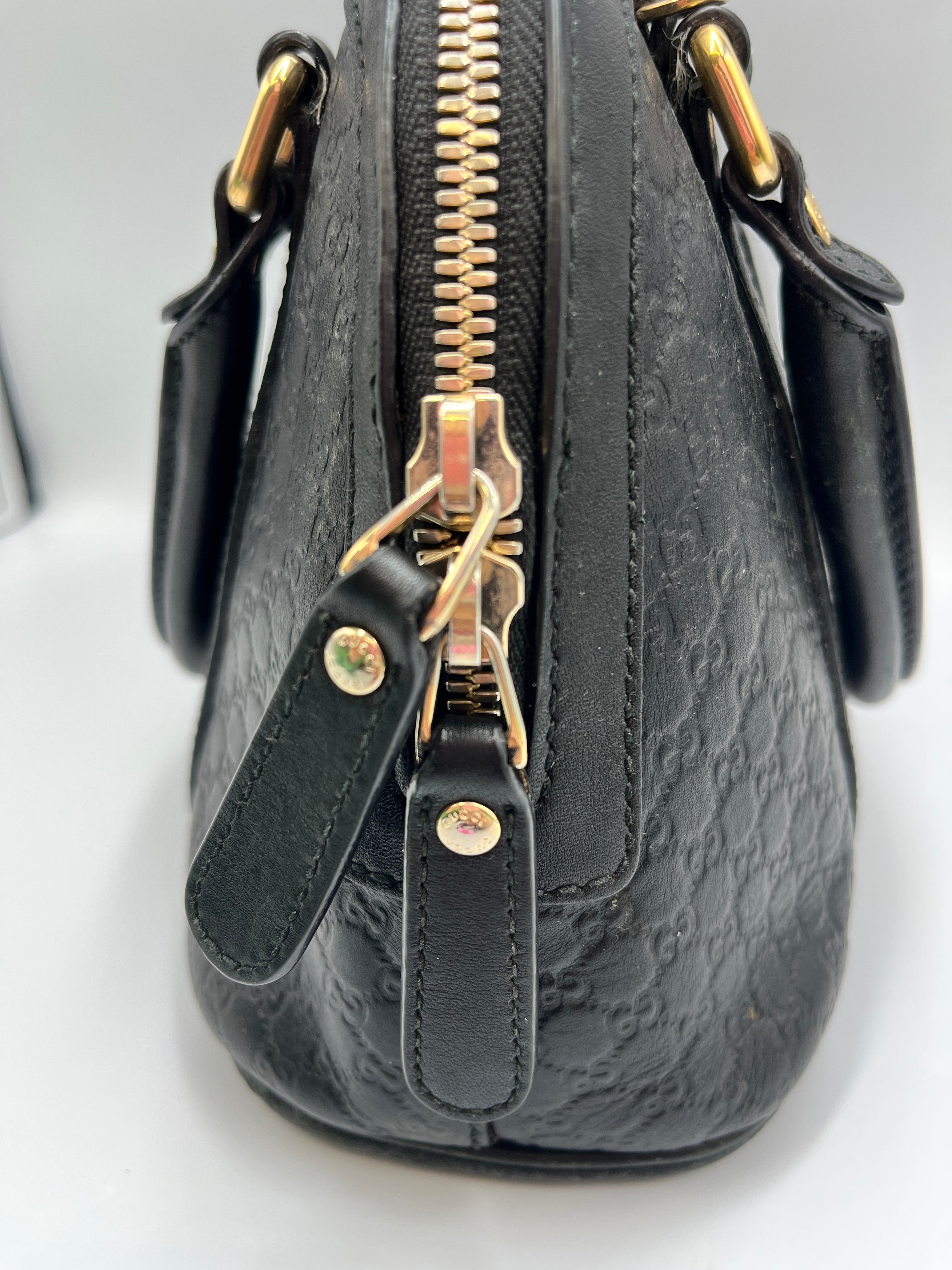 Gucci Guccissima Black Leather Dome Bag