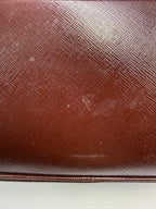 Prada Saffiano Lux Medium Promenade Dome Satchel (Granato / Burgundy)