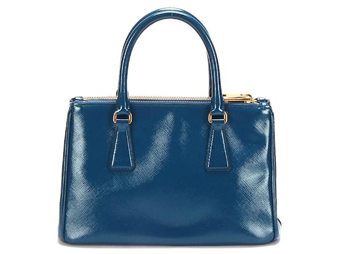Prada Galleria Mini Bag in Blue Saffiano Lux Leather