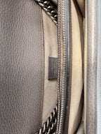 Gucci Dionysus Medium Shoulder Bag in Taupe Grained Leather with Crystal Tiger Head Closure