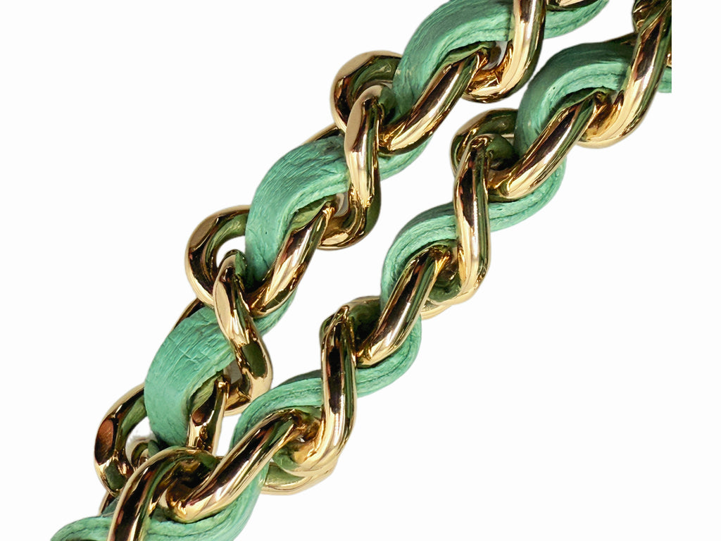 Chanel Green Tweed Clutch Crossbody Bag