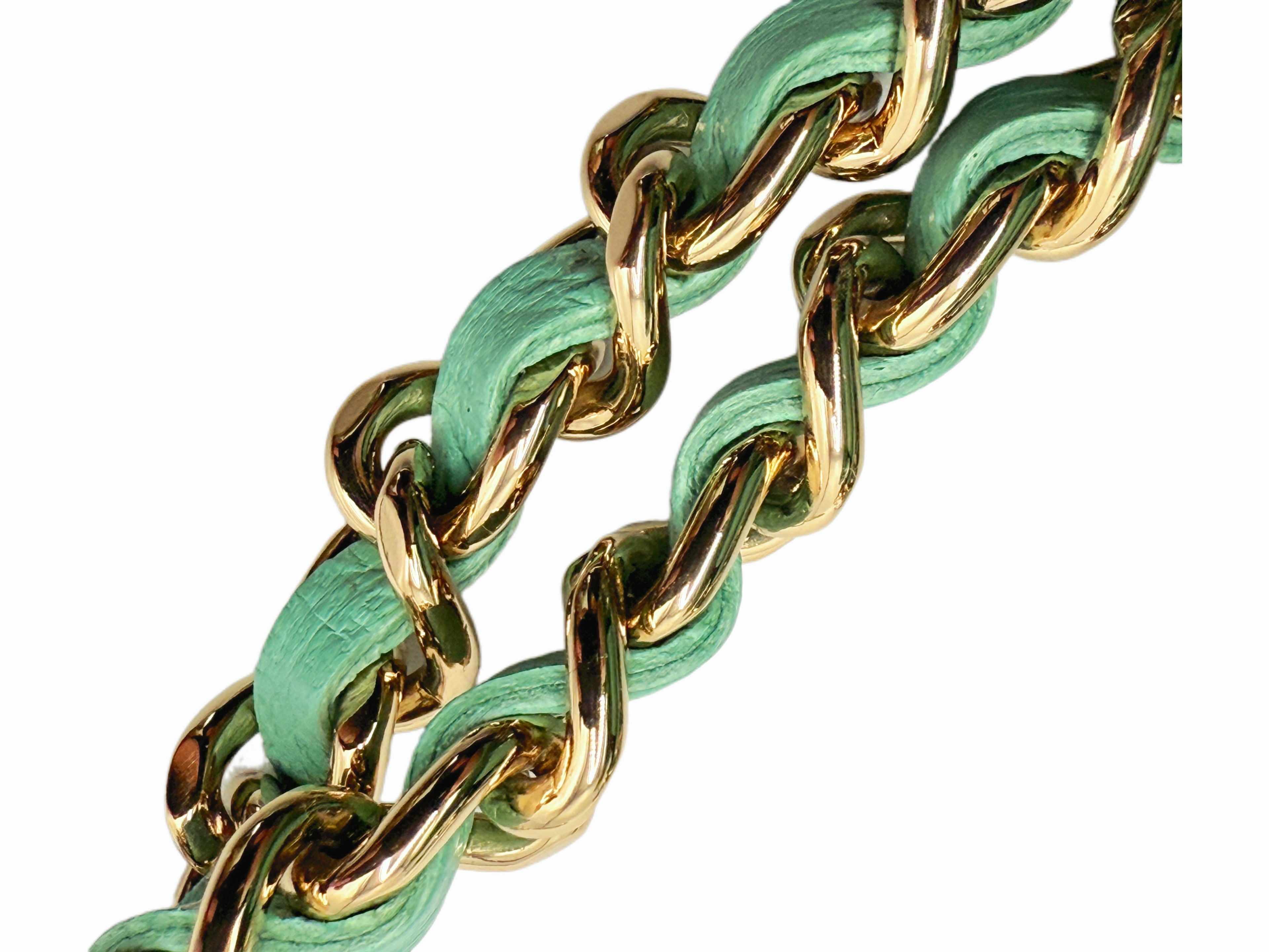 Chanel Green Tweed Clutch Crossbody Bag