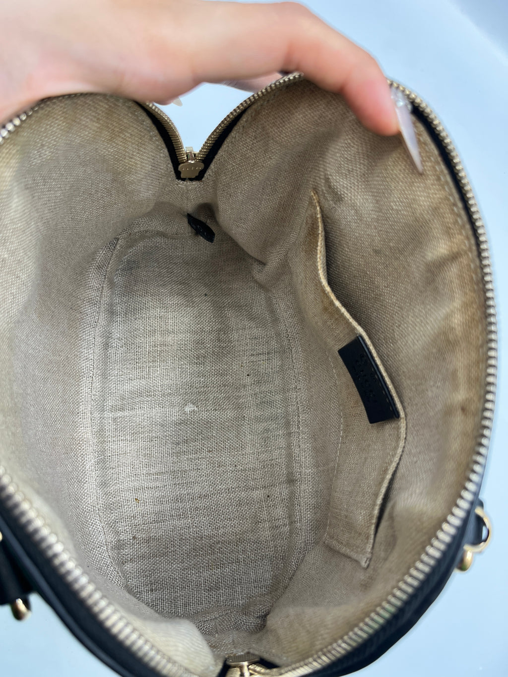 Gucci Guccissima Black Leather Dome Bag