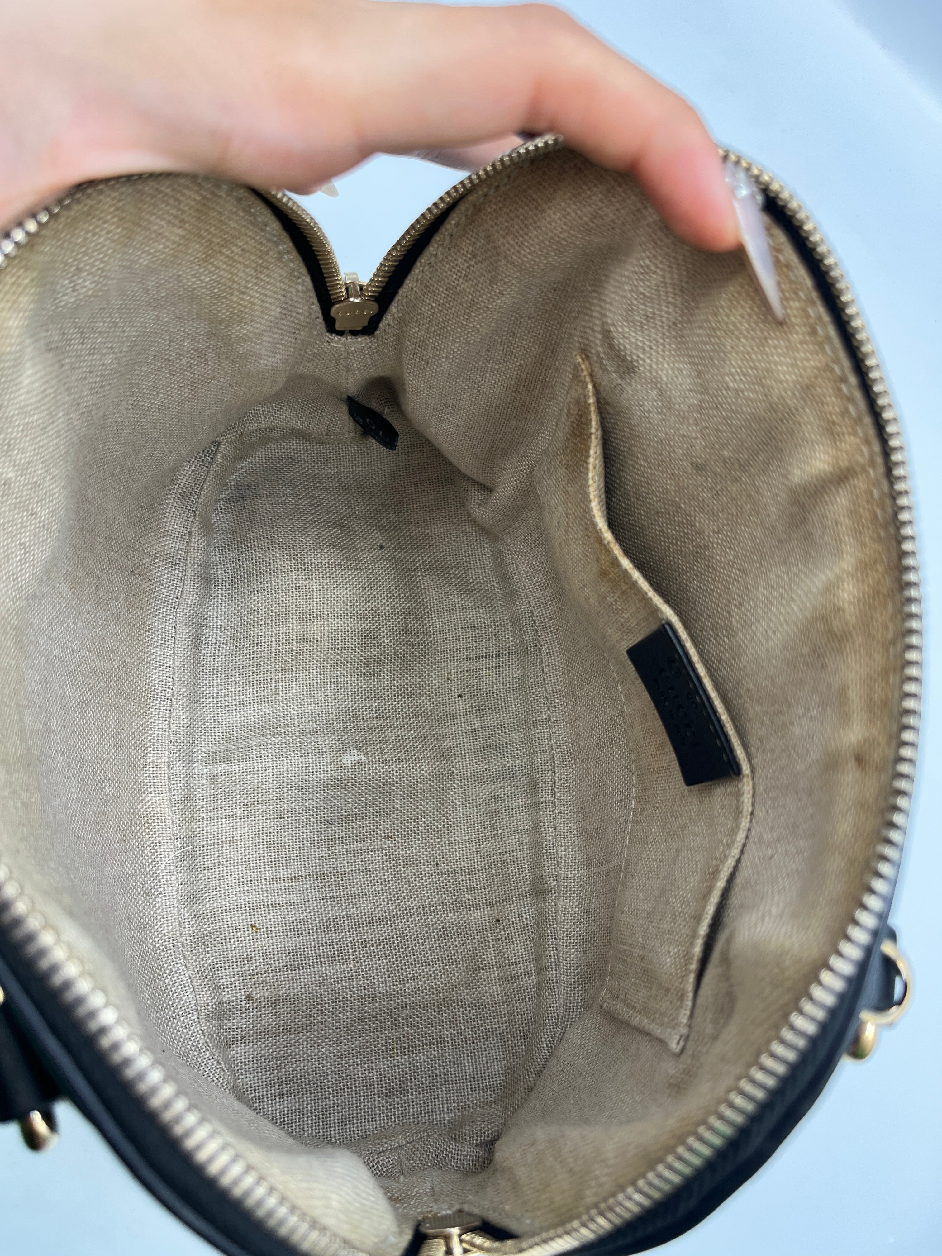 Gucci Guccissima Black Leather Dome Bag