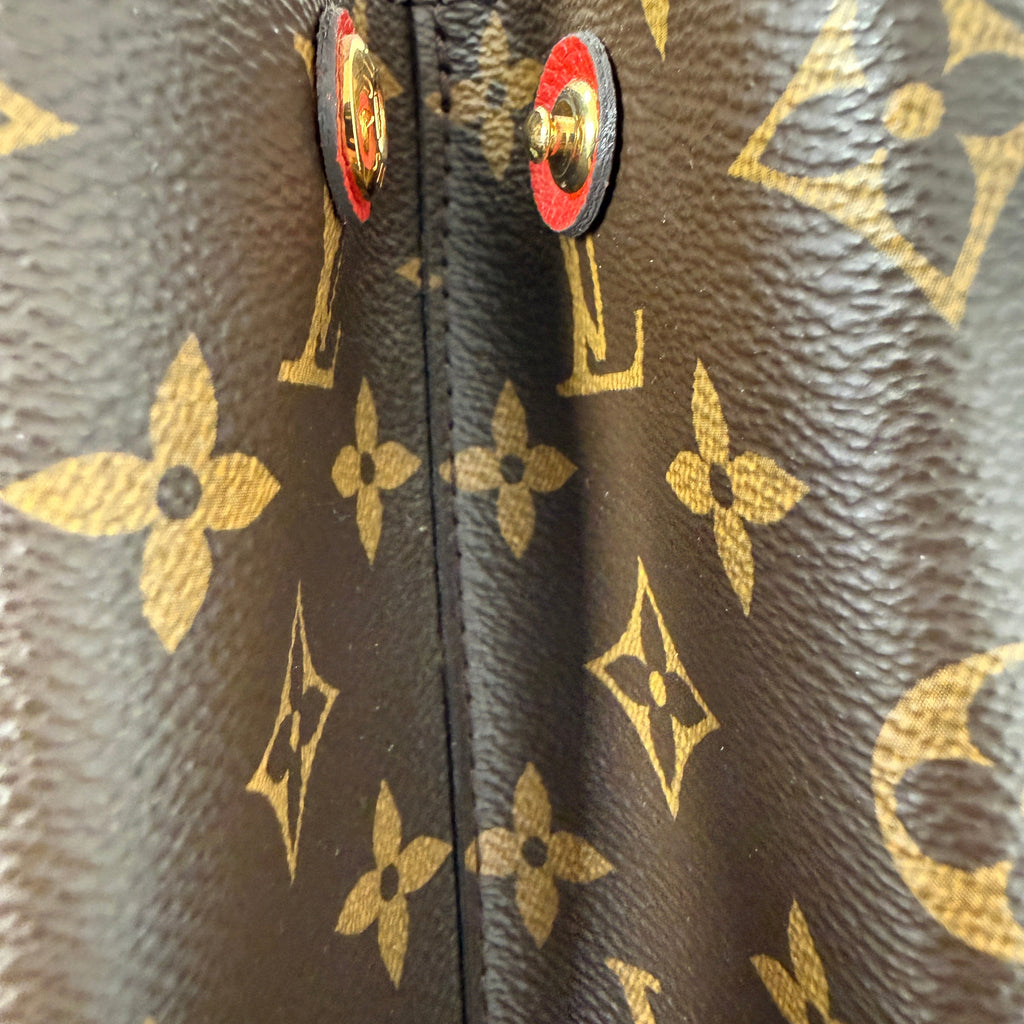 Louis Vuitton Flandrin Bag in Monogram Canvas and Red Calfskin