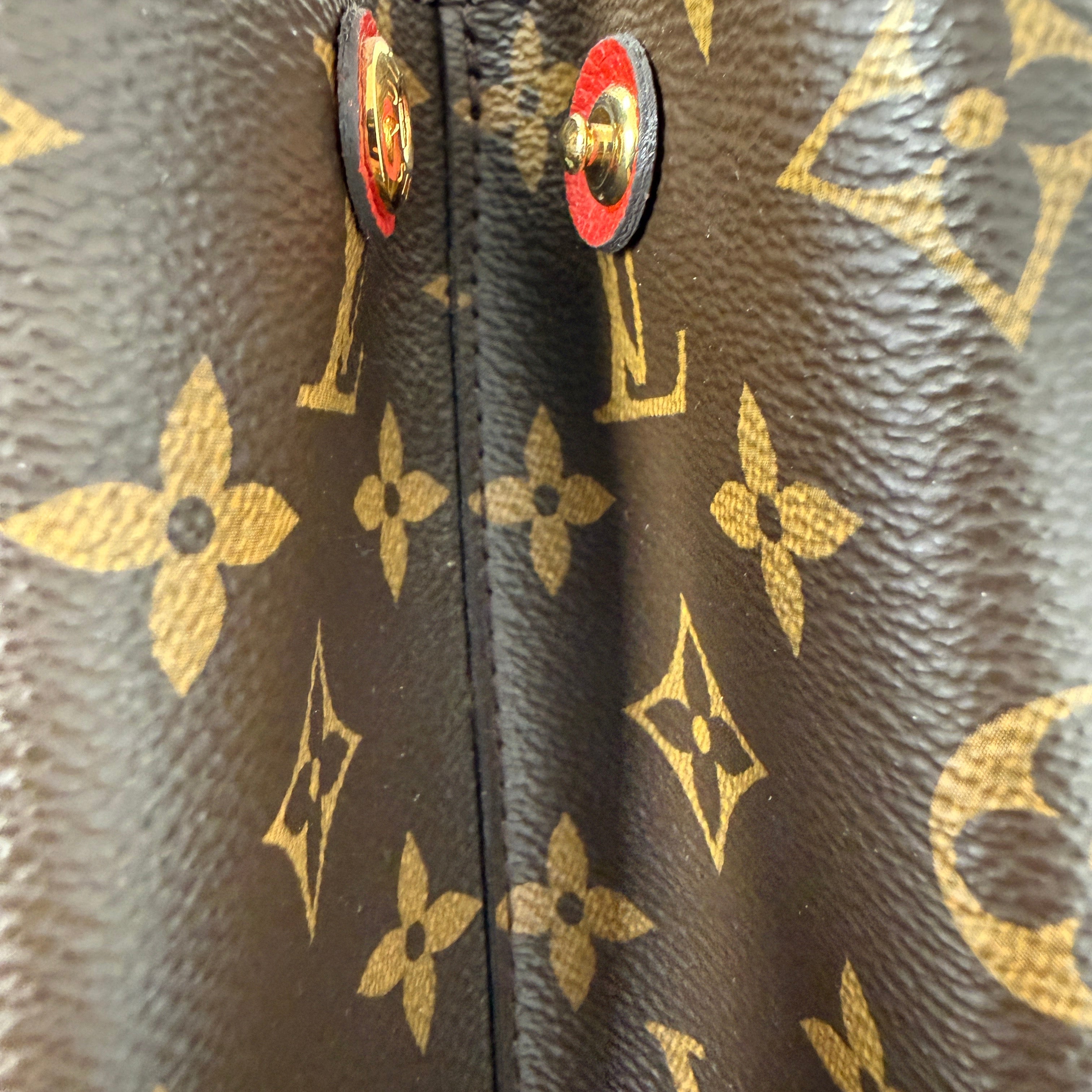 Louis Vuitton Flandrin Bag in Monogram Canvas and Red Calfskin