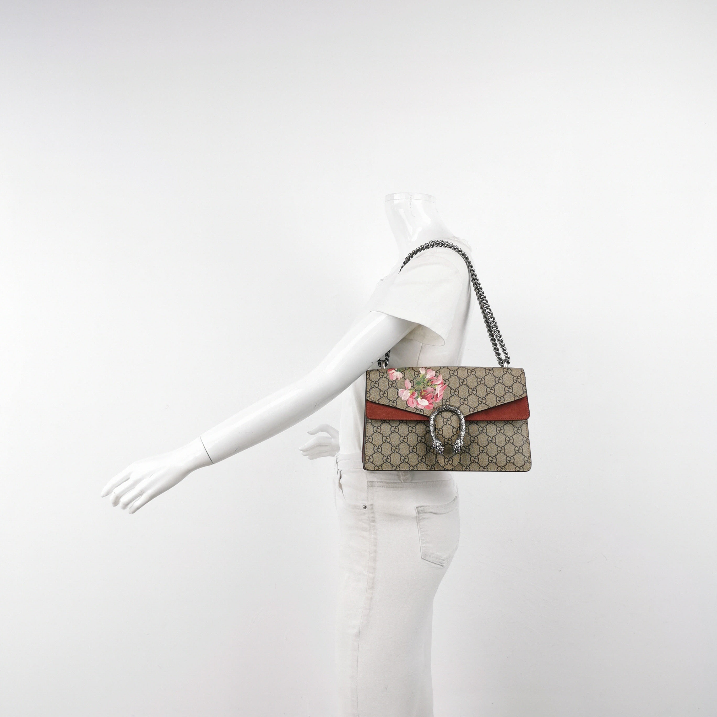 Gucci Dionysus GG Supreme Blooms Medium Shoulder Bag Red