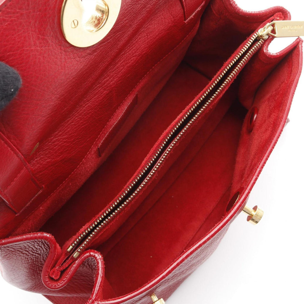 Yves Saint Laurent (YSL) Muse Two Bag in Red Textured Leather