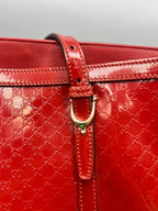 Gucci Red Guccissima Patent Leather Tote Bag