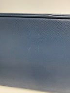 Prada Saffiano Lux Medium Promenade Dome Satchel (Baltico / Dark Navy)