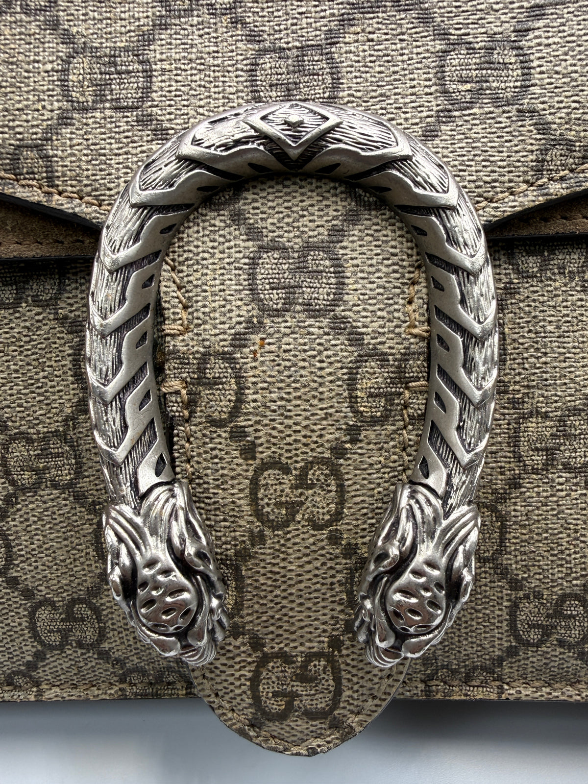 Gucci Dionysus GG Supreme Medium Shoulder Bag Brown