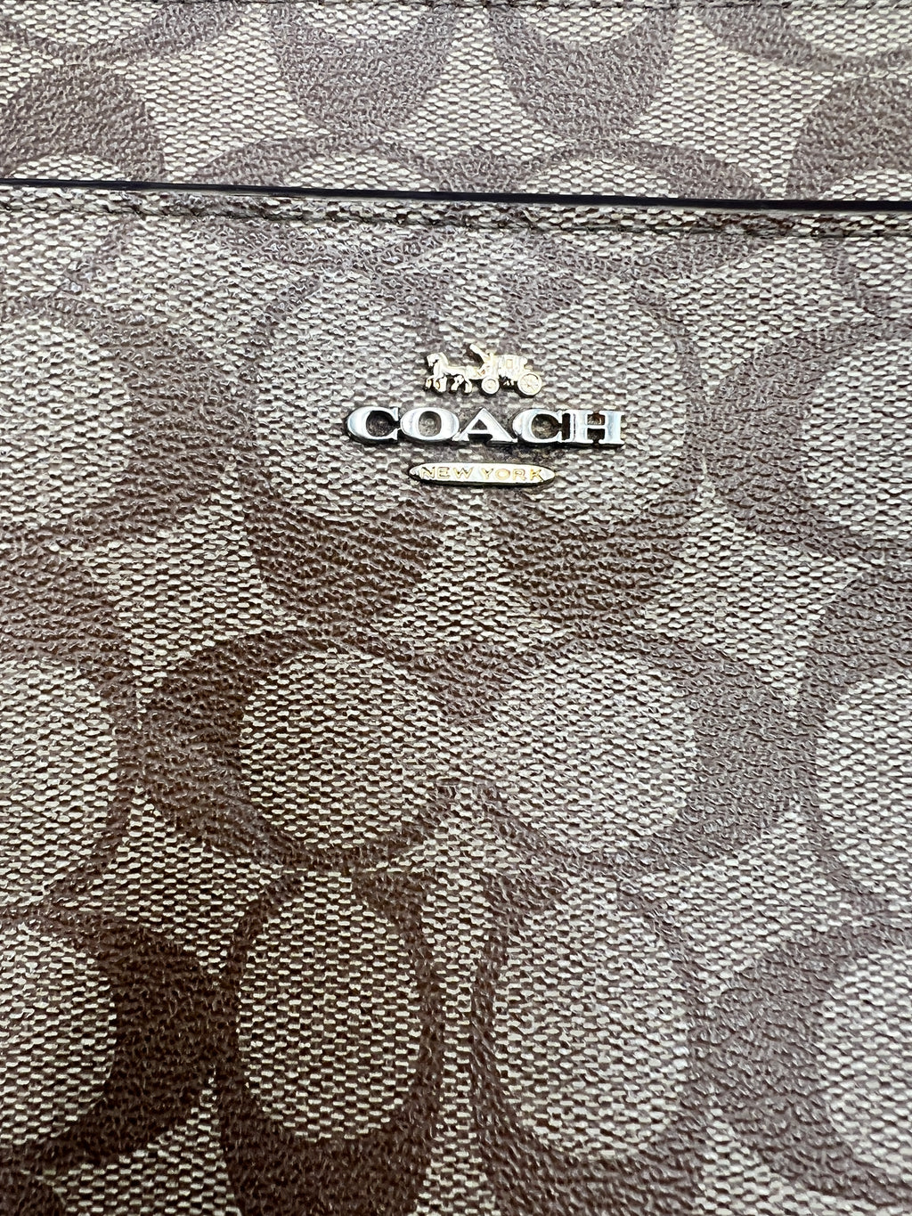 Coach East West Pop Up Messenger in Signature Canvas Brown/Saddle