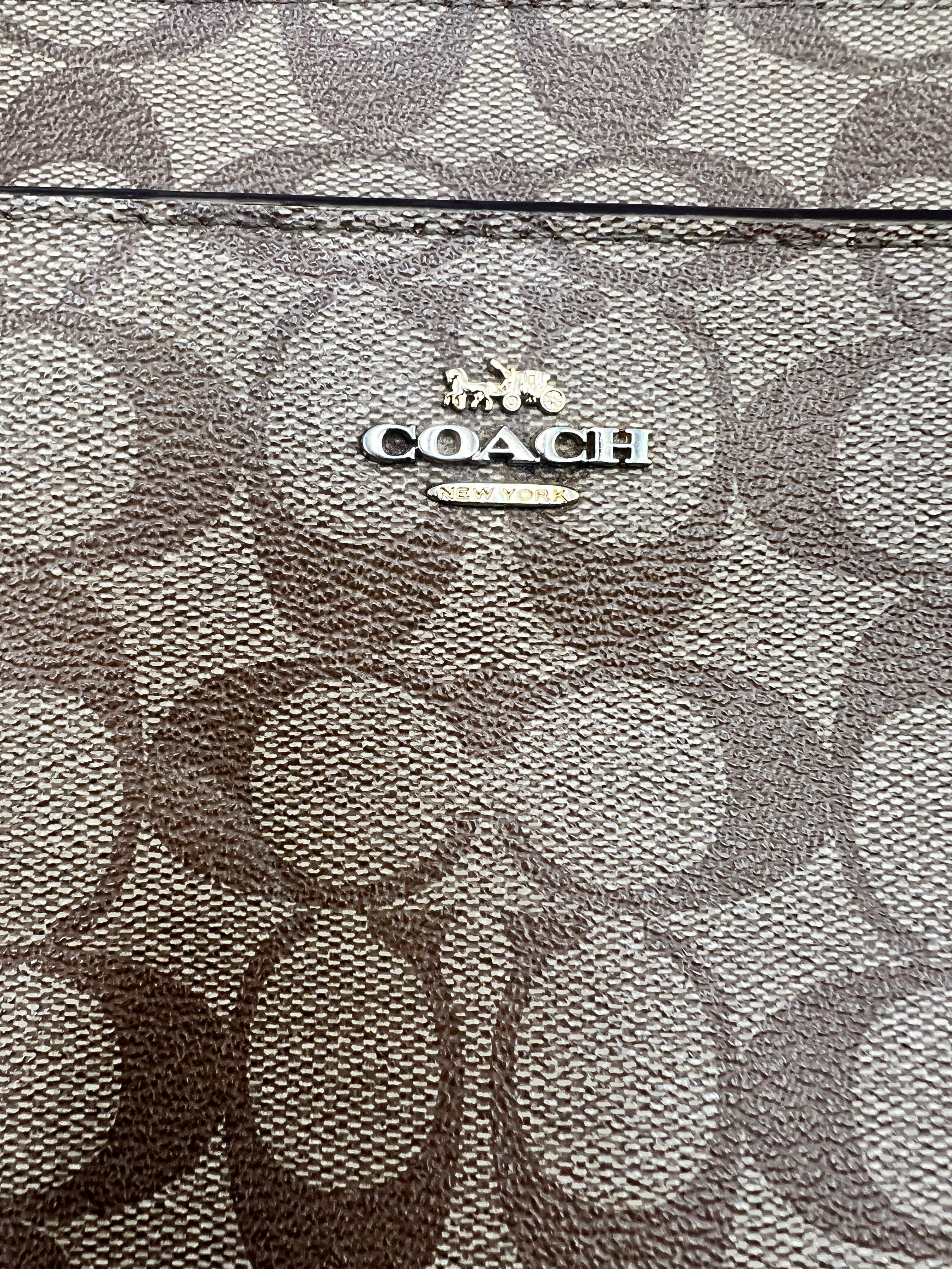 Coach East West Pop Up Messenger in Signature Canvas Brown/Saddle