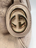 Gucci Guccissima Leather Tote Bag in Off-White