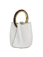 Marni White Bucket Bag with Tortoiseshell Handle
