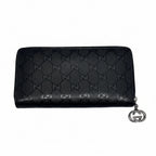 Gucci Guccissima Zip Around Wallet Black Leather