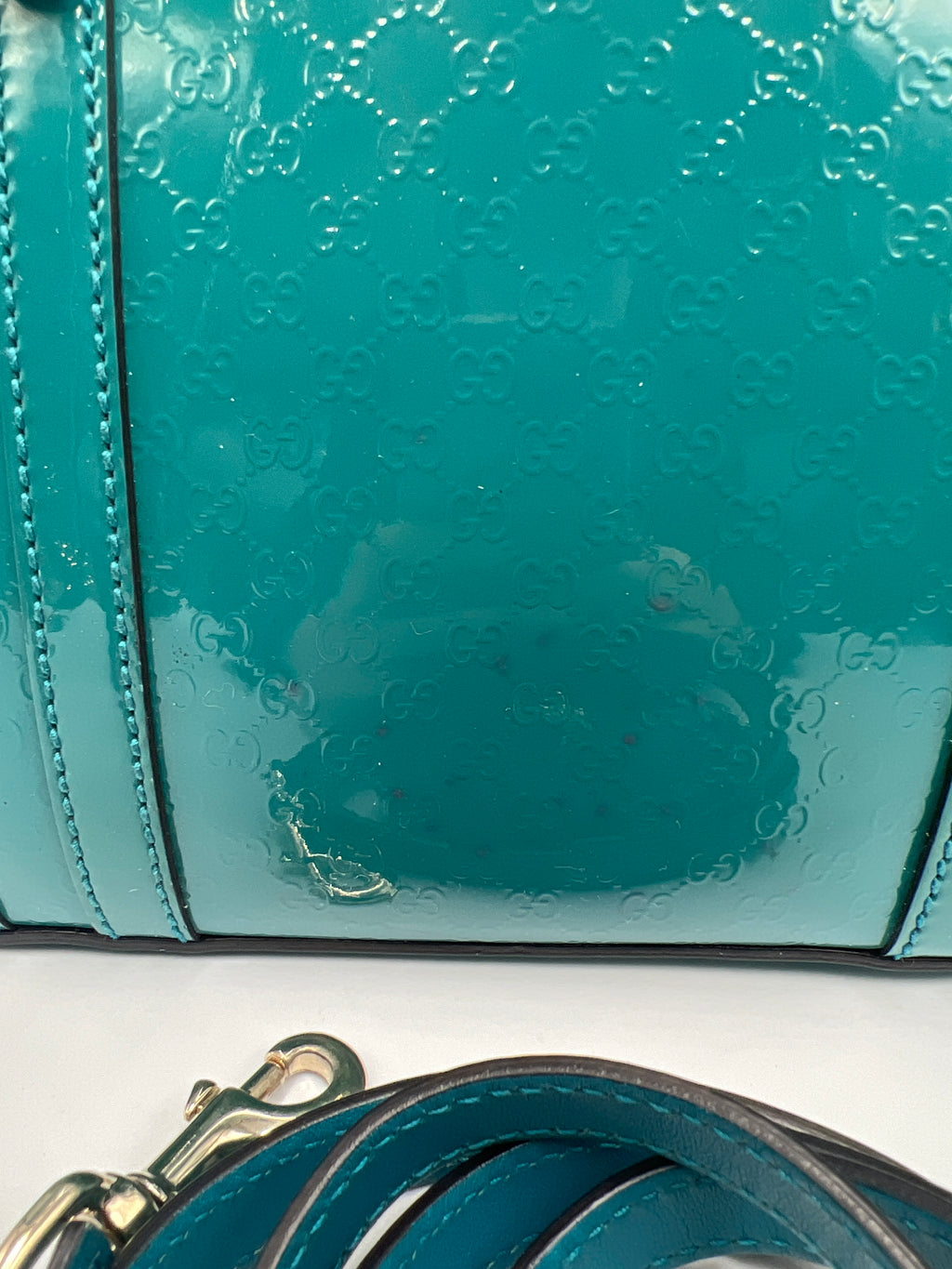 Gucci Micro Guccissima Dome Bag Blue Leather
