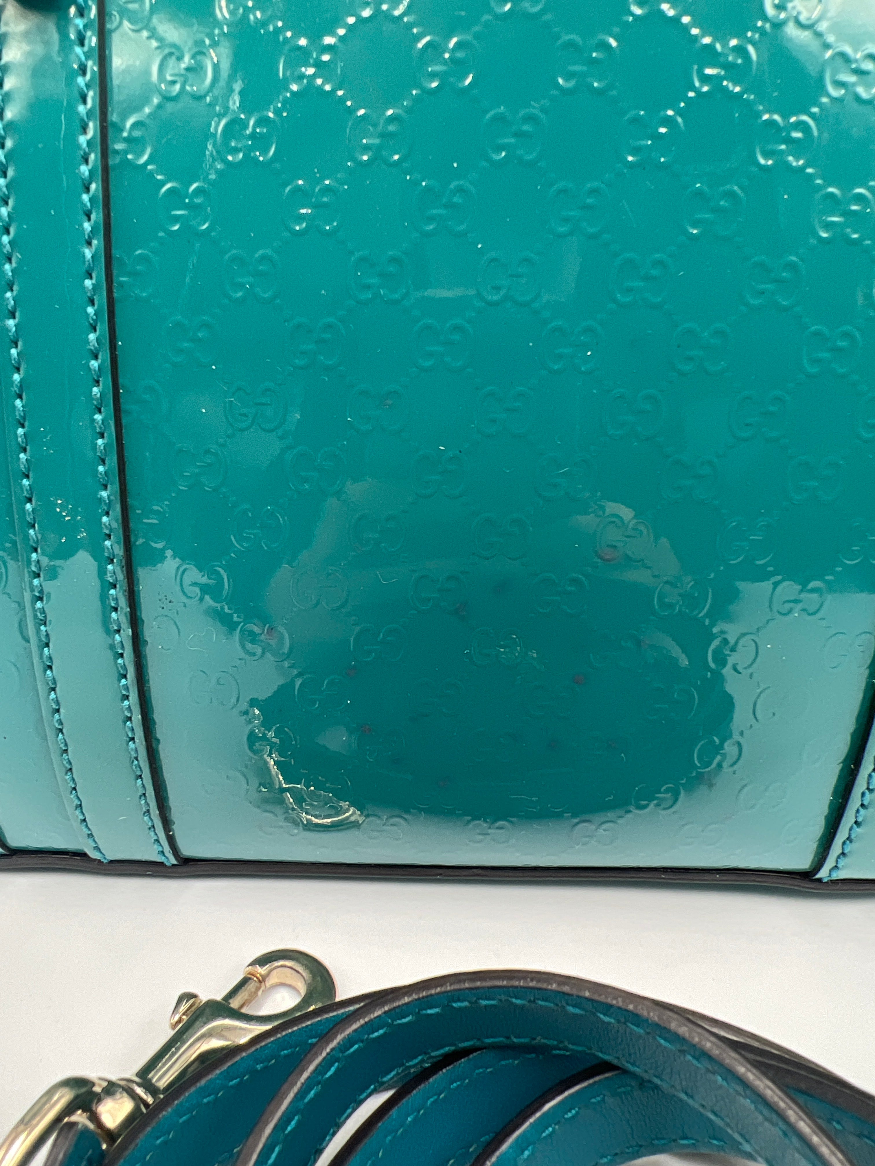 Gucci Micro Guccissima Dome Bag Blue Leather