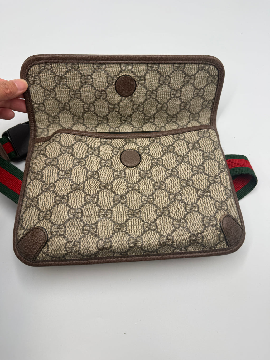 Gucci Neo Vintage GG Supreme Belt Bag – Beige/Ebony Canvas – Pre-owned Authentic Waist Bag