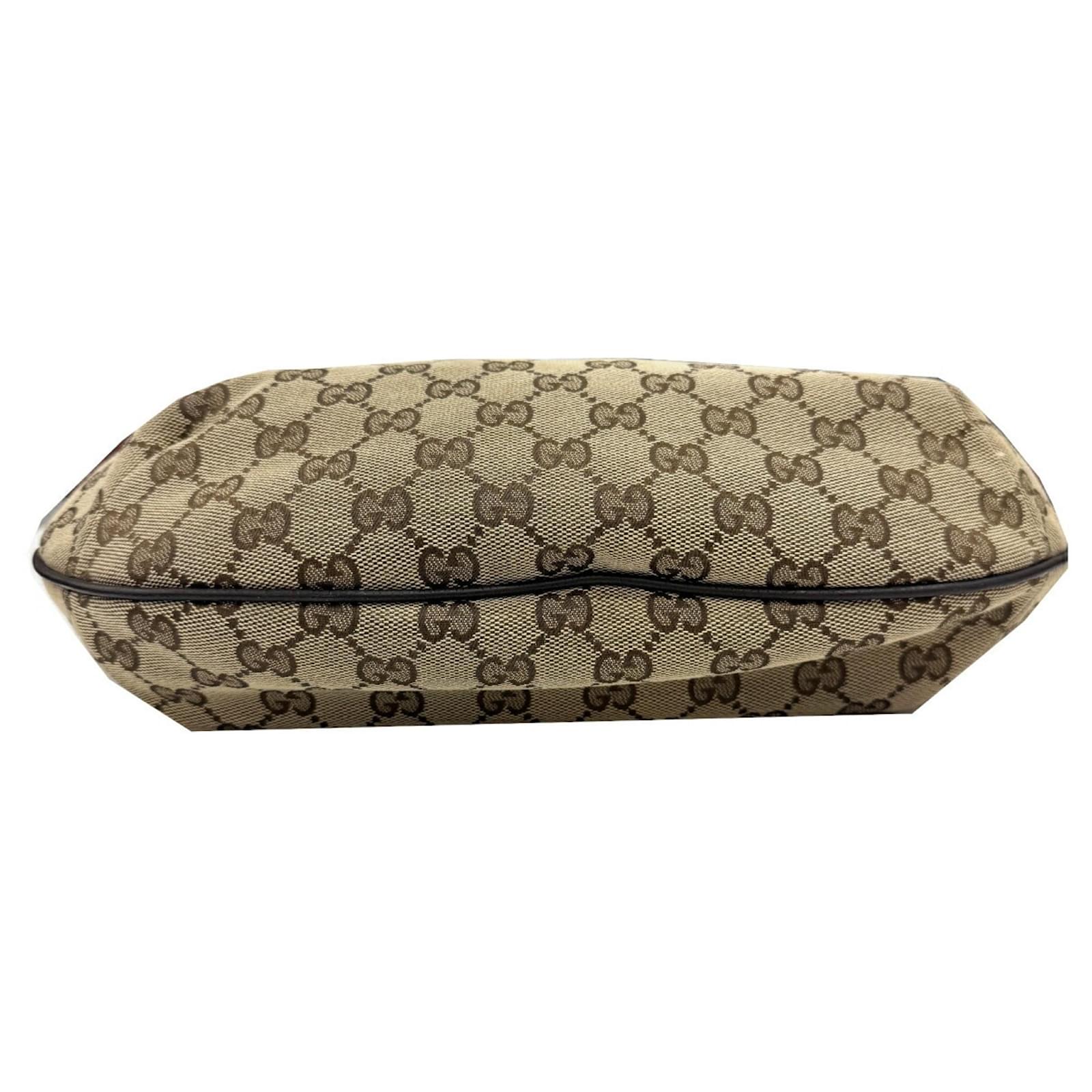 Gucci Leather Sherry Line Half Moon Sling Shoulder Bag