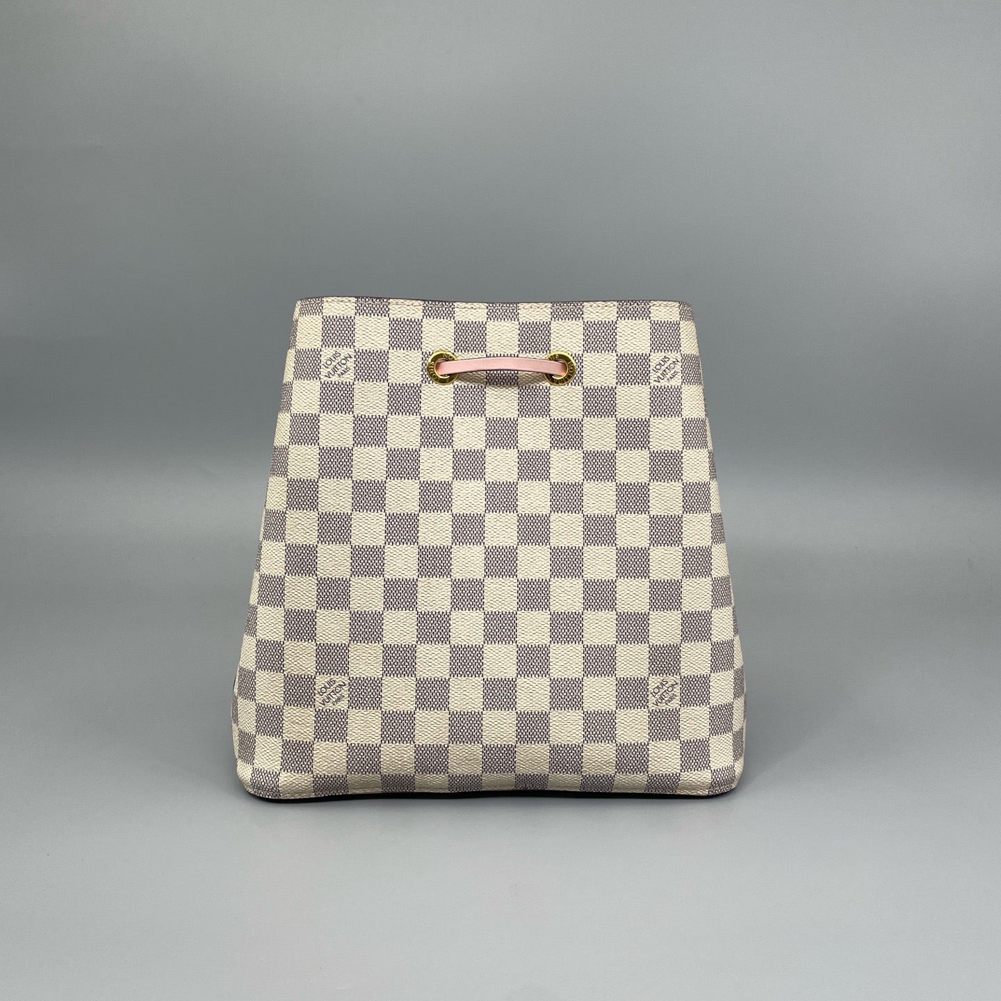 Louis Vuitton NeoNoe MM Damier Azur Bucket Bag with Rose Ballerine Trim