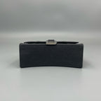 Balenciaga Hourglass XS Top Handle Bag in Black Suede with Silver Hardware
