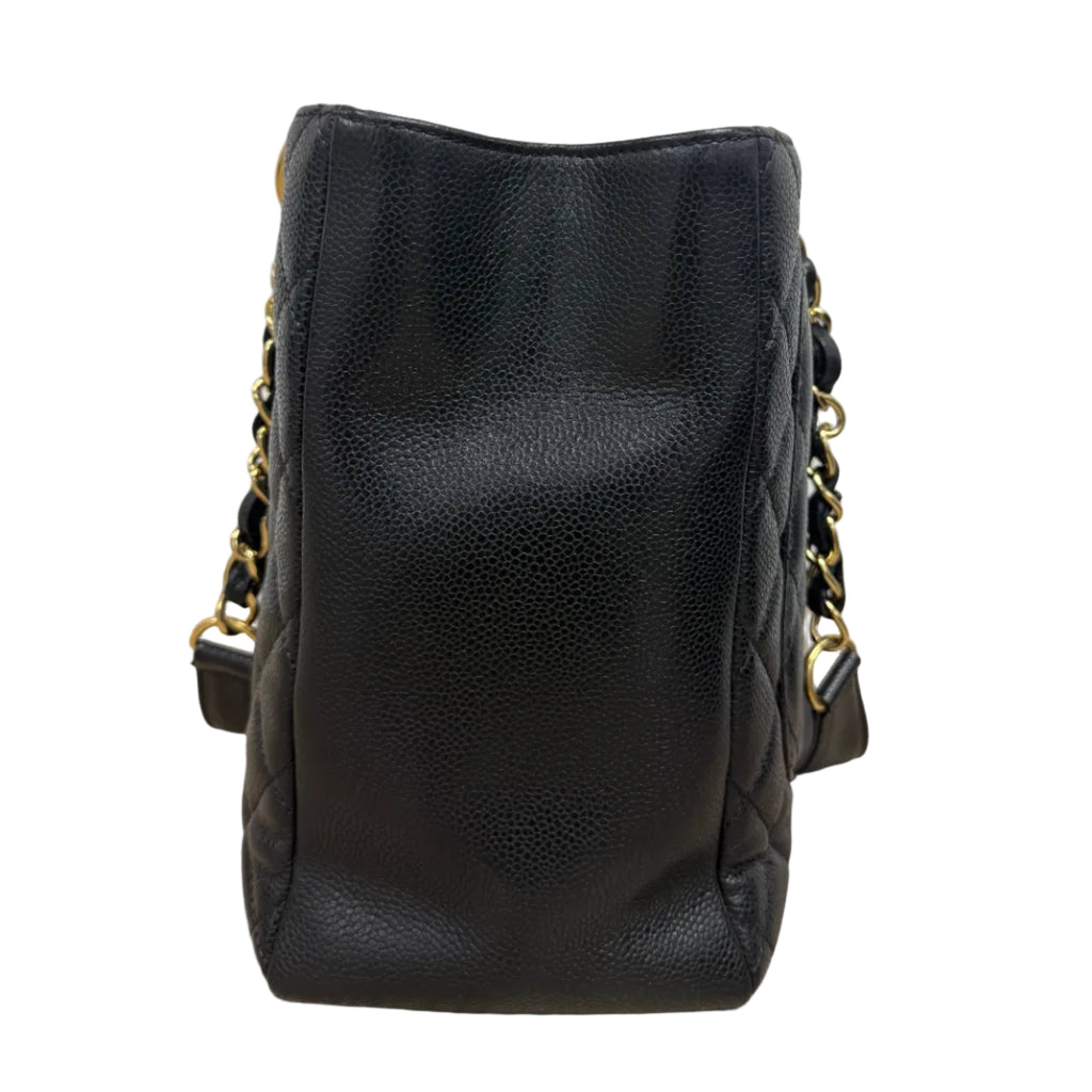 Chanel Grand Shopping Tote (GST) in Black Caviar Leather with Gold Hardware