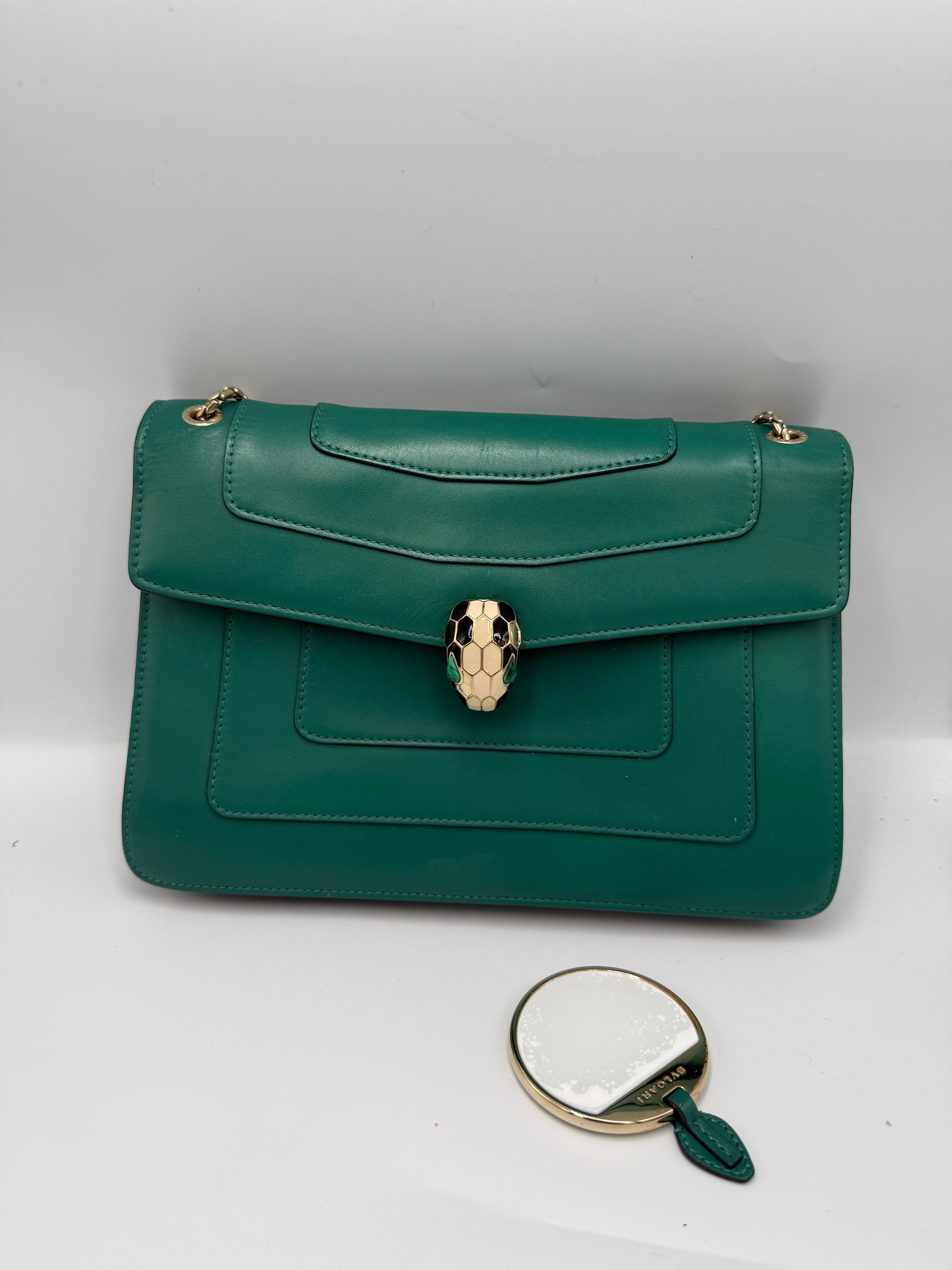 Bvlgari Serpenti Forever Crossbody Bag - Emerald Green Calf Leather